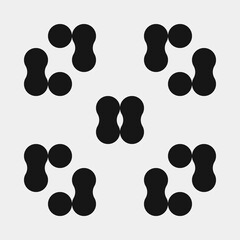 Abstract Cross Pattern Dots Logo generative computational art illustration