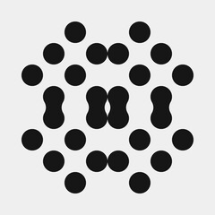 Abstract Cross Pattern Dots Logo generative computational art illustration