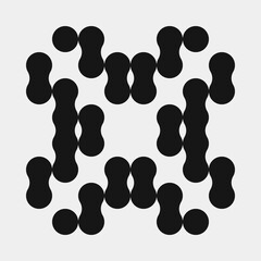 Abstract Cross Pattern Dots Logo generative computational art illustration