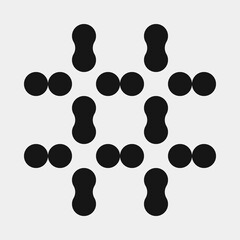 Abstract Cross Pattern Dots Logo generative computational art illustration