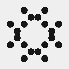 Abstract Cross Pattern Dots Logo generative computational art illustration