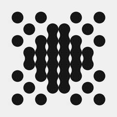 Abstract Cross Pattern Dots Logo generative computational art illustration