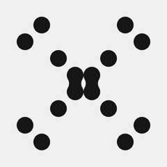 Abstract Cross Pattern Dots Logo generative computational art illustration