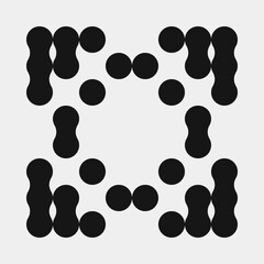 Fototapeta premium Abstract Cross Pattern Dots Logo generative computational art illustration