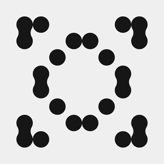 Fototapeta premium Abstract Cross Pattern Dots Logo generative computational art illustration