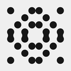 Abstract Cross Pattern Dots Logo generative computational art illustration