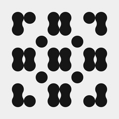 Abstract Cross Pattern Dots Logo generative computational art illustration