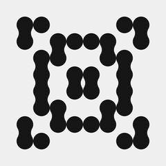 Abstract Cross Pattern Dots Logo generative computational art illustration