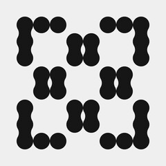 Abstract Cross Pattern Dots Logo generative computational art illustration