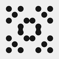 Abstract Cross Pattern Dots Logo generative computational art illustration