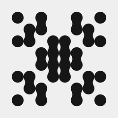 Abstract Cross Pattern Dots Logo generative computational art illustration