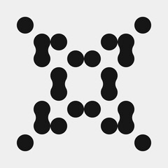 Abstract Cross Pattern Dots Logo generative computational art illustration