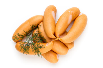 Pork sausage isolated on white background.