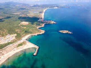 Aerial view of Snake Island at Arkutino region, Bulgaria