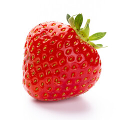 Fresh strawberries closeup on a white background. Isolated - Image
