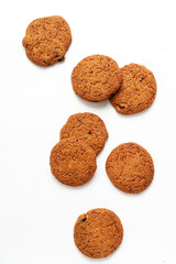 oatmeal Cookies Isolated on white background