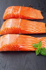  pieces of raw fresh salmon