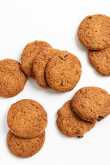oatmeal Cookies Isolated on white background