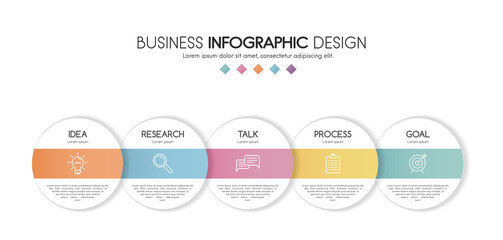 Business infograph with 5 steps. Vector