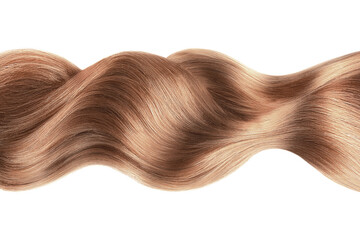 Brown hair in line shape on white background, isolated