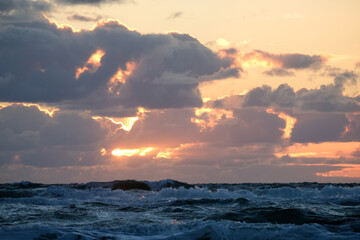 Obraz premium Sunset on the Coast of northern Jutland, Denmark, Europe