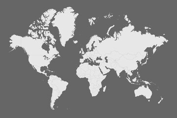 Fototapeta na wymiar World map - Vector Stocl Illustration