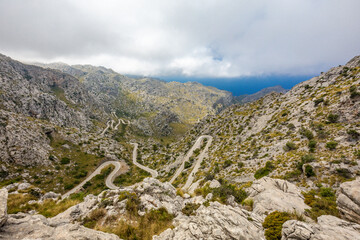 Torrent de Pareis - deepest canyon amd mountains of Mallorca island, Spain