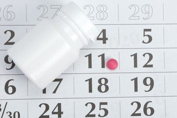 Planning of reception of tablets on basis of a calendar