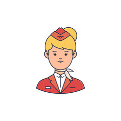 Stuardessa avatar. Icon of Flight attendant Woman with blonde hair