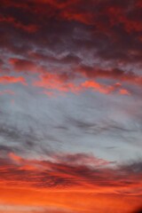 red clouds at sunset