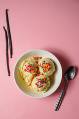 Vanilla ice cream with sprinkles