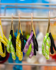 Multi-colored elastic bands for hair, hairpin decoration, hang in the store, vertical