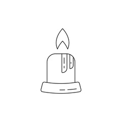 Candle vector icon in trendy flat style, christmas candle icon. Editable stroke size