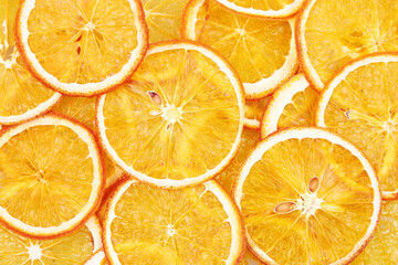 Dried Orange slices, close up background