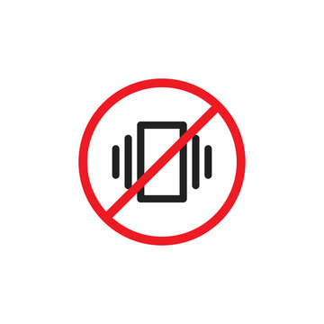 Prohibited phone sign icon. Cell ban, silence concept simbol in vector flat