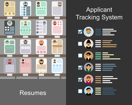 Resumes compare with ATS (Applicant tracking system) vector