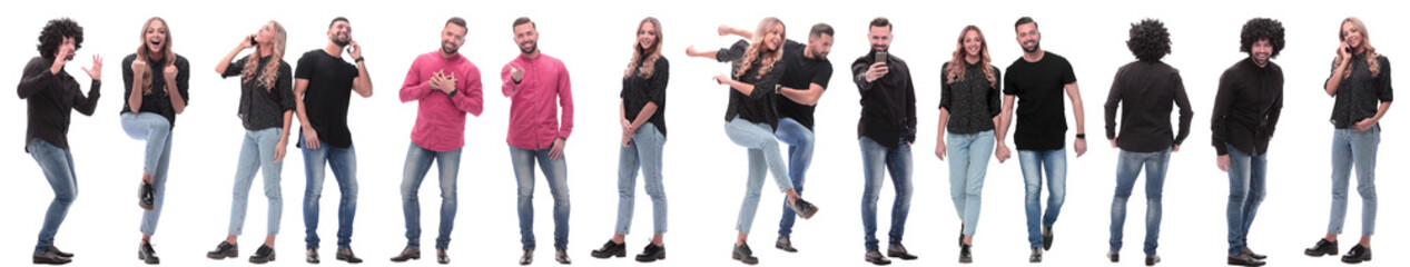 Fototapeta premium collage of photos of modern casual young people.