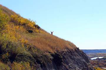 We will rock the hill! Badlands, Alberta, Canada