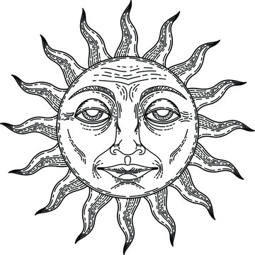 Engraving - wise sun