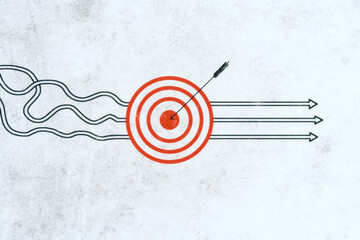 Drawing white arrows with red target