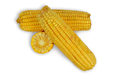 green corn cob isolated