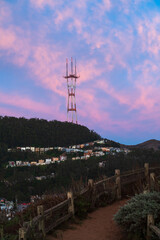 Sutro Tower located near Twin Peaks in San Francisco