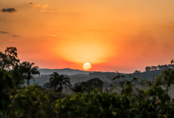 sunset in the mountains