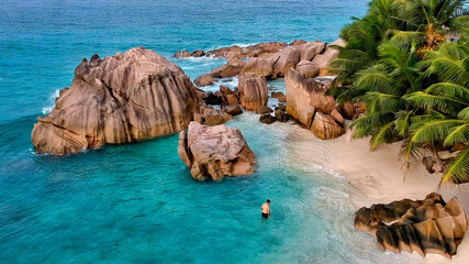 Granite Rocks of Seychelles Islands, Indian Ocean