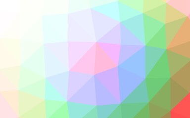 Light Multicolor, Rainbow vector polygon abstract background. Creative illustration in halftone style with gradient. Template for your brand book.