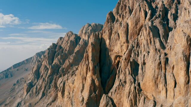 Aerial view of Anti-Taurus Mountains. The Anti-Taurus Mountains are a mountain range in southern and eastern Turkey, curving northeast from the Taurus Mountains. 