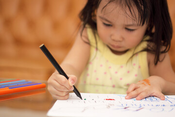 Little Girl Learn To Draw