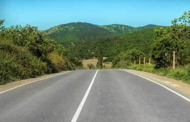 Winding road in a beautiful mountainous area