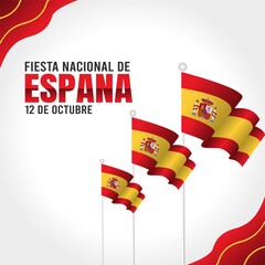 Fiesta Nacional De Espana with Translation : Spain National Day. Vector Illustration