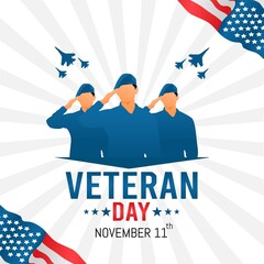 Veteran Day in USA Vector Illustration.  Suitable for greeting card poster and banner.
